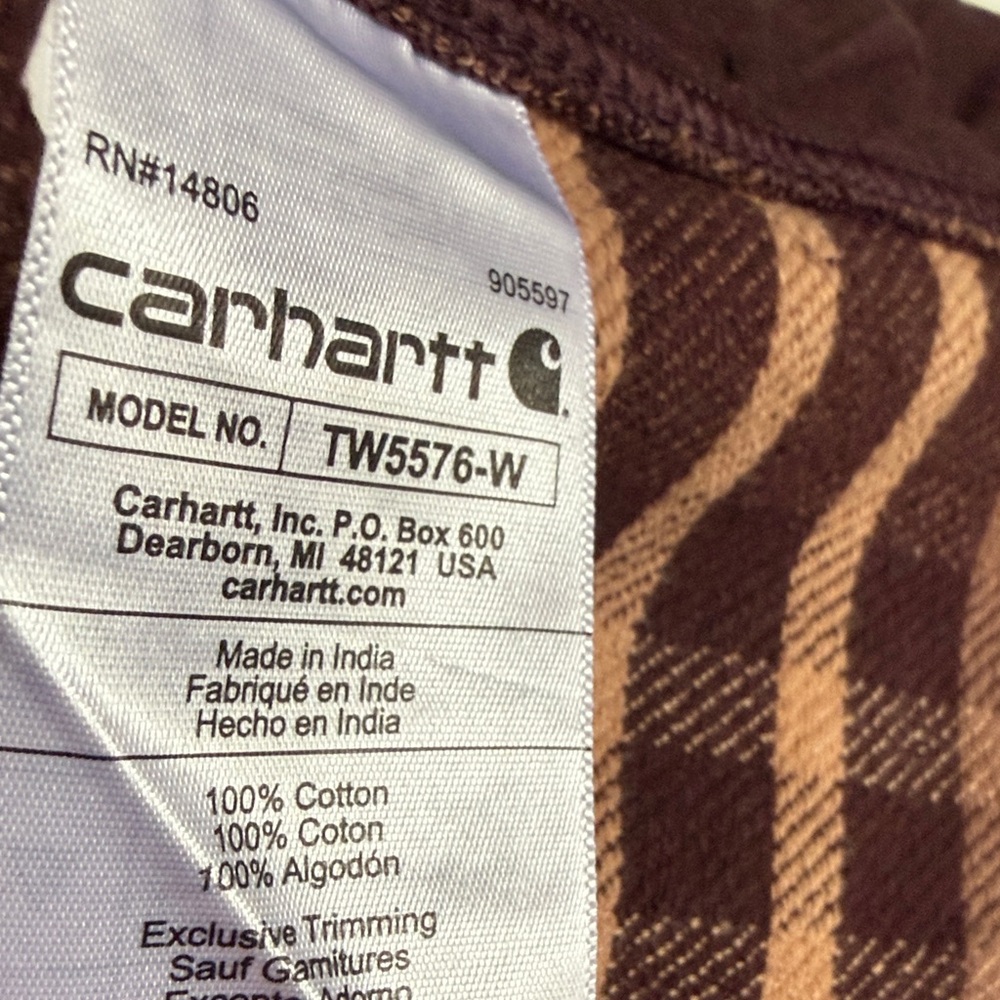 Carhartt Women’s Twill Loose Fit Plaid Shirt Jacket - Blackberry - Picture 8 of 10